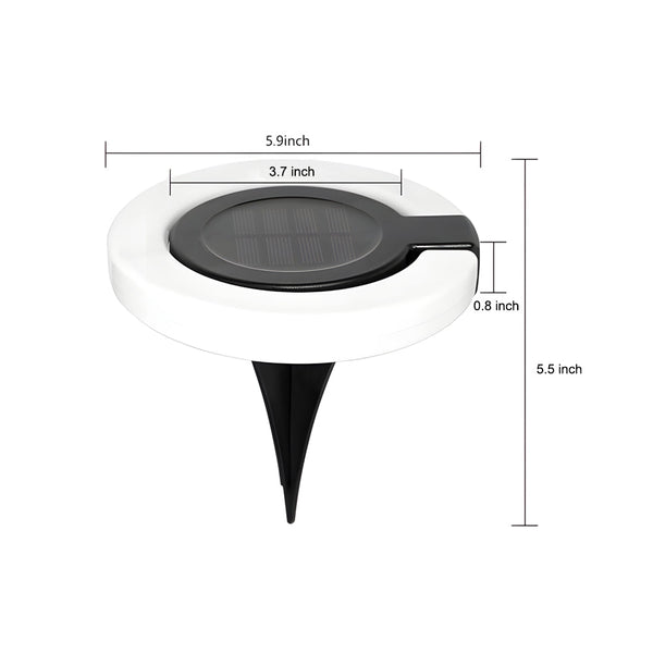 4Pcs Round Foldable Solar Deck Lamp Set Modern Outdoor Disk Lights
