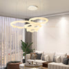 Wavy Circle Rings Three Step Dimming Led White Cream Modern Chandelier