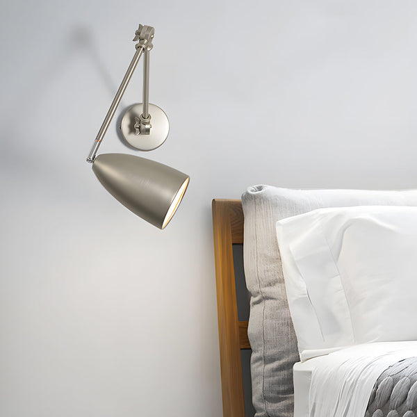 Swing Arm Wall Lamp Long 1 Bulb Rod Rocker Arm Wall Mounted Sconce With 3 Adjustable Joints