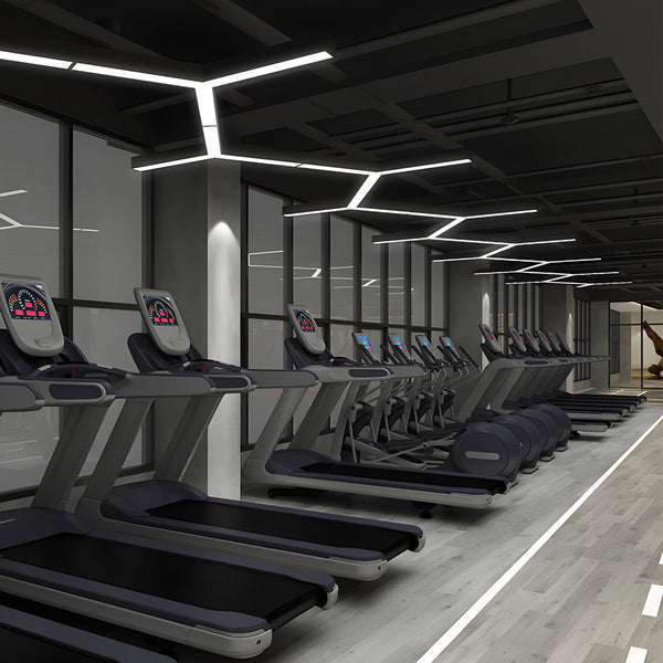 4 Pcs Modern Seamless Y Shaped Linear Led Office Pendant Lights