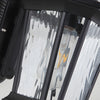 1 Light Black Clear Water Glass Outdoor Wall Light Lantern Wall Sconce Porch Wall Mounted Lights Exterior Wall Lamp