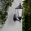 Black Vintage Outdoor Solar Fence Post Lights Li002156