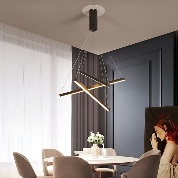 Minimalist Strip Black Modern Chandelier Li002007