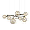 5 7 9 Light Glass Ball Circular Contemporary Chandelier With 3 Step Dimming