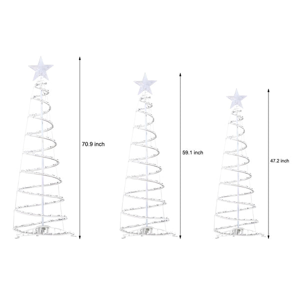 Spiral String Lights Led Artificial Christmas Trees Ornaments Floor Lamp