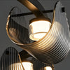 Round 6 8 10 Lights Curved Striped Glass Led Dimmable Nordic Chandelier Li002764