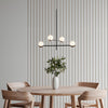 Modern Linear Glass Ball Pendant Light With 3 4 6 Light Black Gold