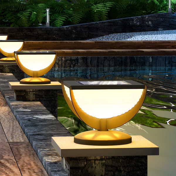 Square Metal Solar Garden Light Led Outdoor Light Post Waterproof Fence Column Head Lamp Pillar Light