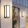 Rectangle Led Waterproof Motion Sensor Black Modern Wall Sconce