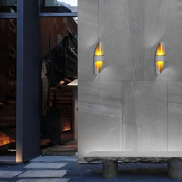 Spiral Exterior Up And Down Wall Lights Outdoor Wall Mounted Light With Gold Interior