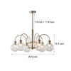 6 Light Glass Globe Shade Indoor Nickel Finish Chandelier
