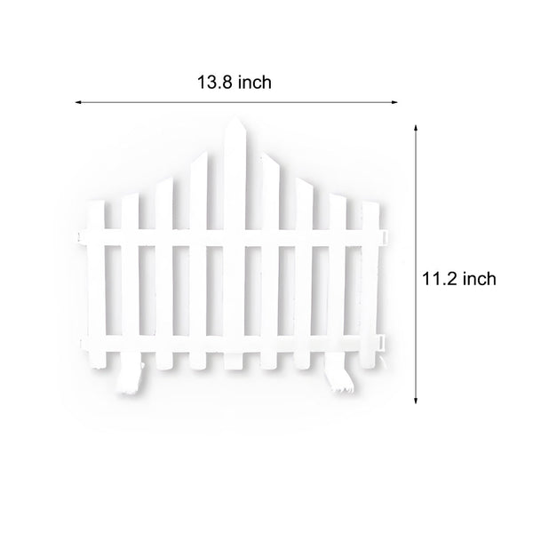 8 Pack Wave Shaped Solar Led Lighted Garden Fence For Christmas