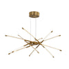 Modern Stepless Dimming Long Strip Sputnik Led Chandelier Gold Black Gold