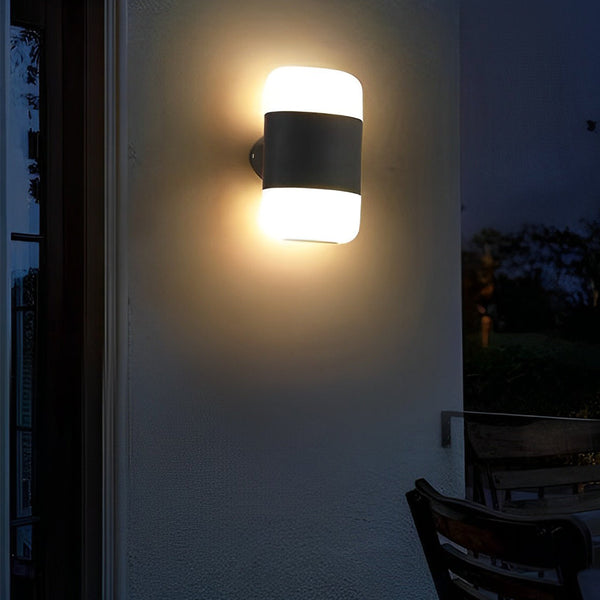 Round Up And Down Led Black Outdoor Wall Lamp Li002182