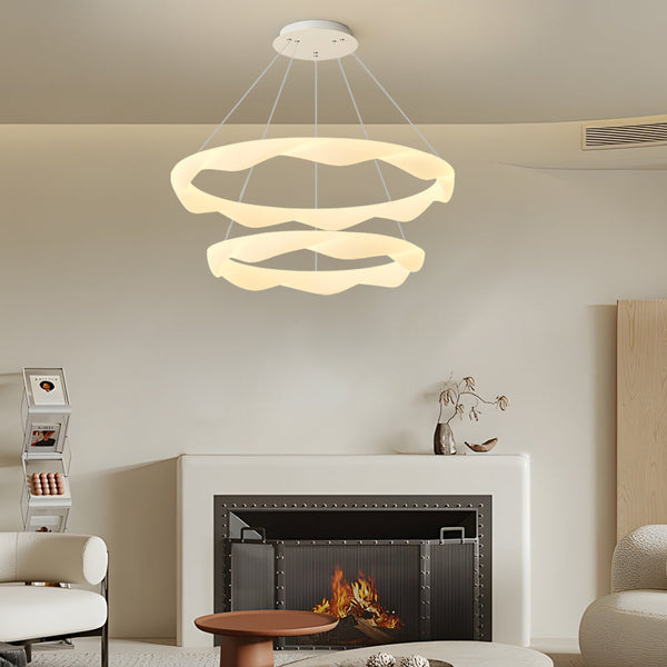 Creative Cream Style Designer Rings 3 Step Dimming Modern Chandelier