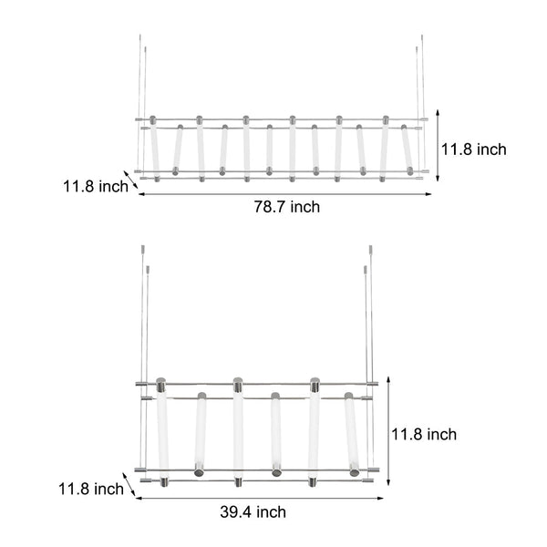 6 12 Light Acrylic Tube Geometric Long Designer Led Island Pendant Light