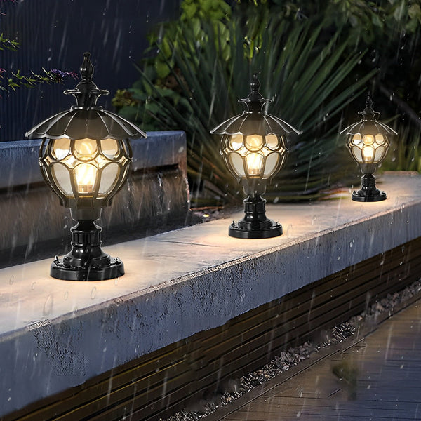 Flower Ball Outdoor Pillar Lamp Ha083712