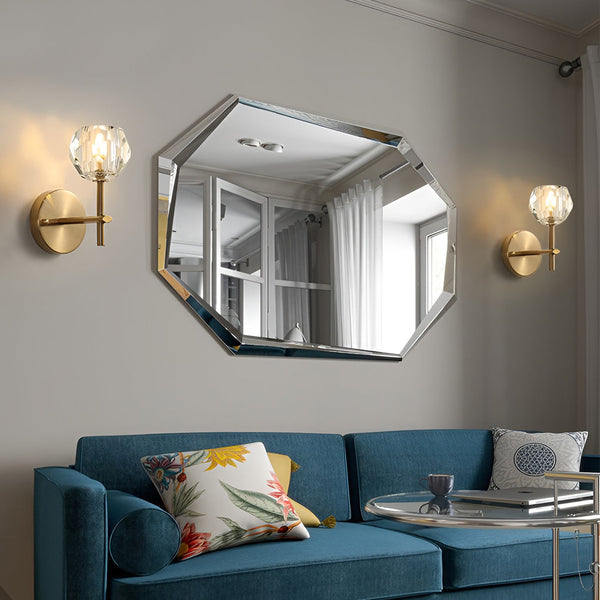 Ball Shaped Led Crystal Gold Postmodern Wall Lamp