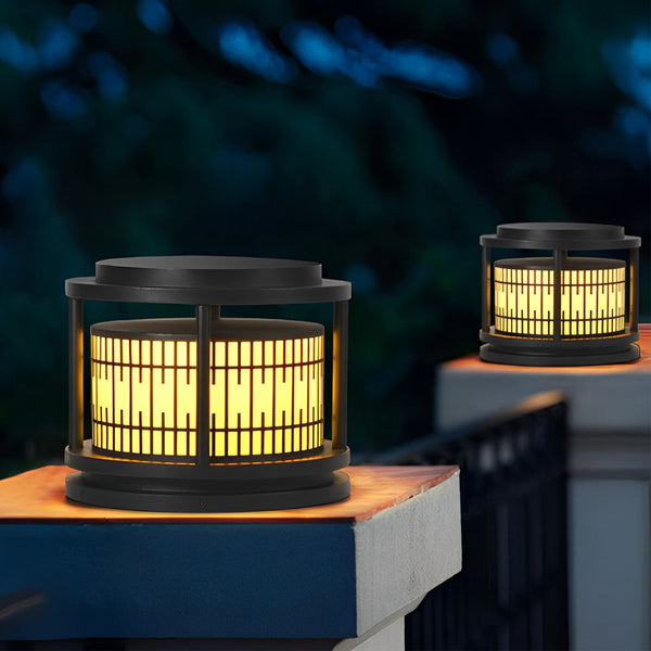 Round Solar Fence Post Lights Ha079569