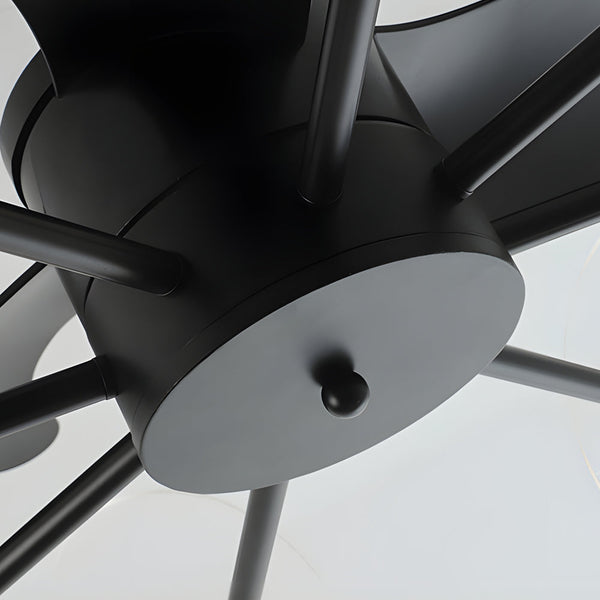 31 In Black Round Acrylic Ceiling Fan With Light And Remote 3 Blades