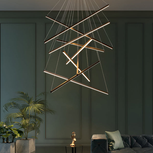 Minimalist Strip Black Modern Chandelier Li002007