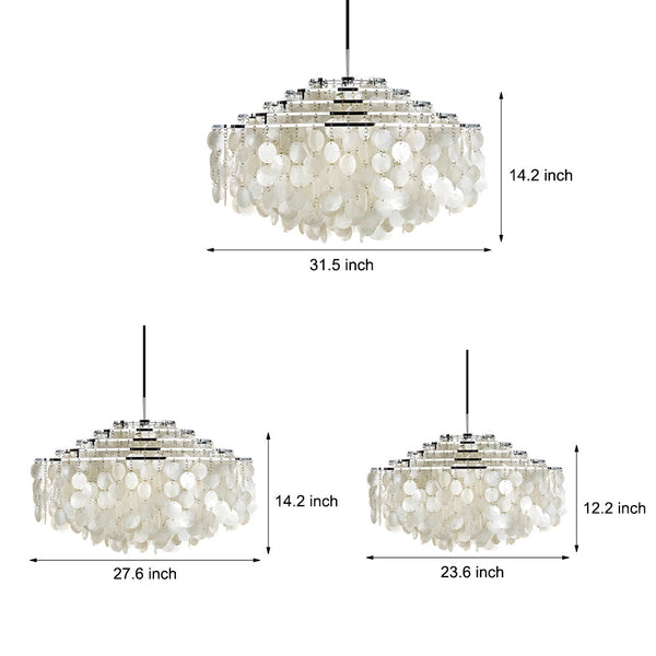 Seashell Discs Chandelier 39 4 Chain Length Pendant Lights