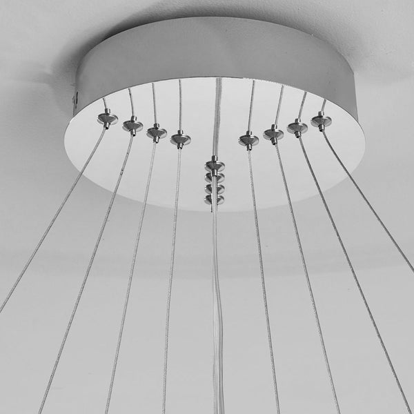 Contemporary Hanging 3 4 Light Tiered Ring Chandelier Chrome