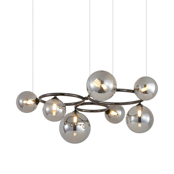 5 7 9 Light Glass Ball Circular Contemporary Chandelier With 3 Step Dimming