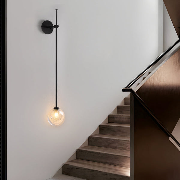1 Light Glass Bubble Globe Slim Wall Light