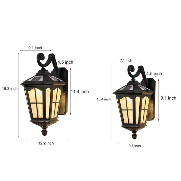 Retro Black Solar Outdoor Wall Light Ha092382