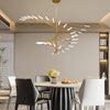 Modern Chandelier Rotating Fireworks Black Gold