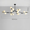 Nordic Style Modern Minimalist Cluster Metal Glass Chandelier Black Gold Fixture