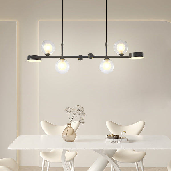 6 8 Light 3Step Dimming Glass Ball Led Long Dining Room Chandelier