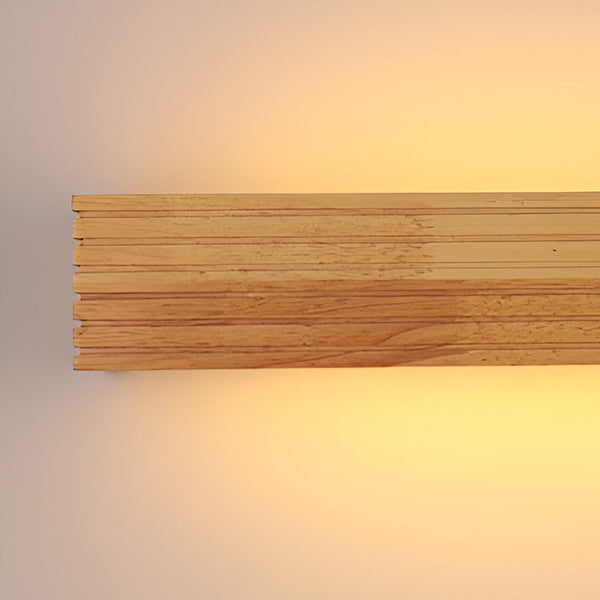 Wood Rectangular Waterproof Led Nordic Wall Sconce