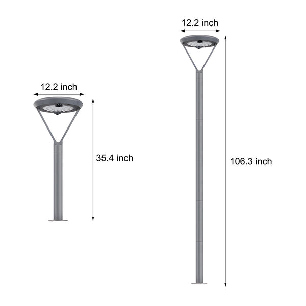 Solar Outdoor Post Garden Pole Light With Dual Motion Sensor
