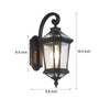 1 Light Black Clear Water Glass Outdoor Wall Light Lantern Wall Sconce Porch Wall Mounted Lights Exterior Wall Lamp