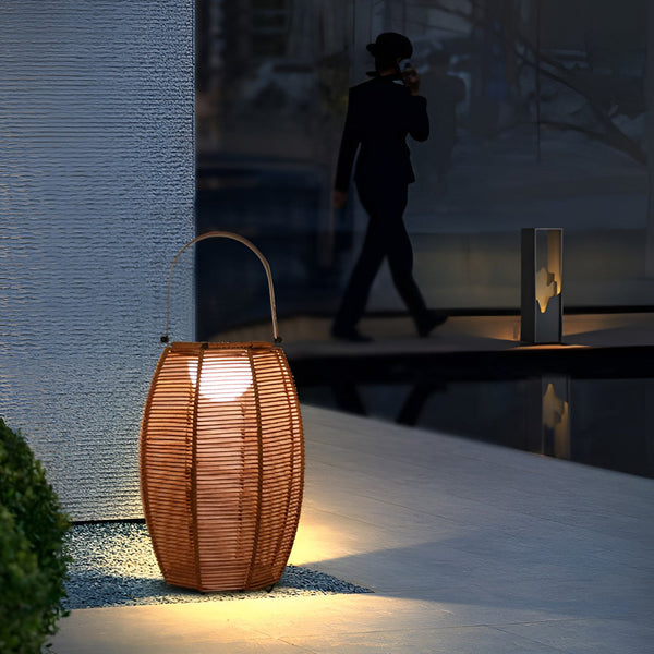 Rattan Lantern Shaped Outdoor Floor Lamp Li002033