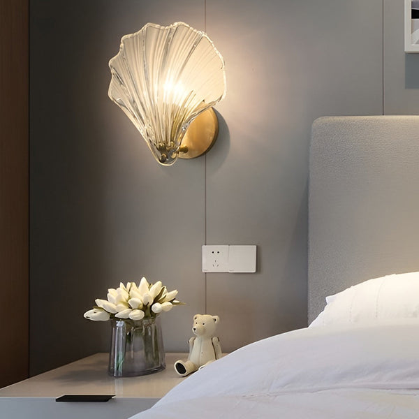 Creative Fan Shaped Glass Three Step Dimming Led Wall Sconce