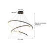 White Black Circular Pendant Lamp Dimmable Led Rings Chandelier