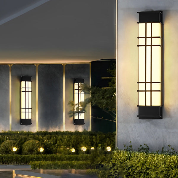 Retro Rectangular Black Outdoor Wall Lamp Li002110