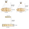 Round Glass Luxury 3 Step Dimming Simple Long Post Modern Chandelier