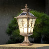 Retro Pattern Solar Fence Post Light Ha083679