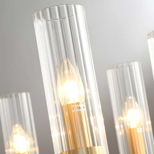 6 8 Light Candlelight Wagon Wheel Chandelier With Glass Shades