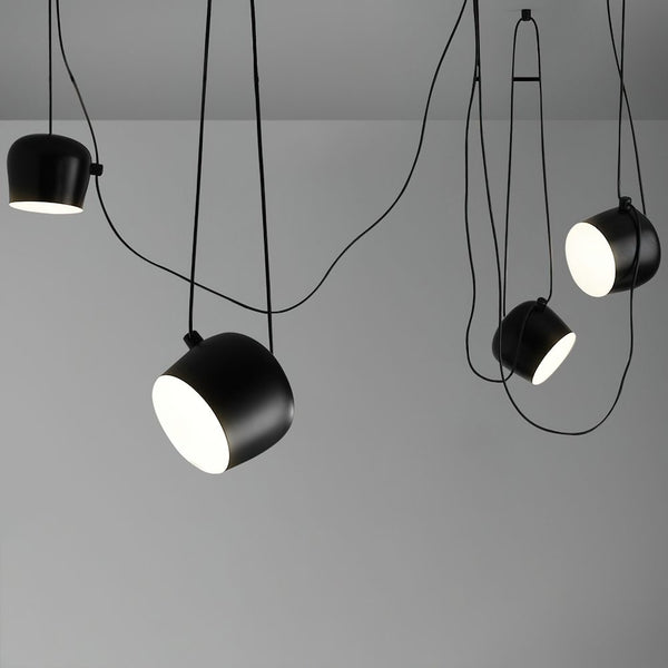Modern Aluminum Pendant Light with Adjustable Aim, Integrated LED for Kitchen Island and Dining Room