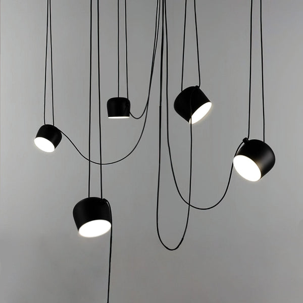 Modern Aluminum Pendant Light with Adjustable Aim, Integrated LED for Kitchen Island and Dining Room
