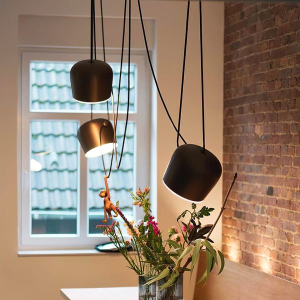 Modern Aluminum Pendant Light with Adjustable Aim, Integrated LED for Kitchen Island and Dining Room