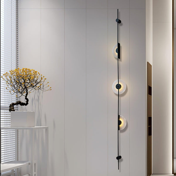 Alabaster Orb Vertical Wall Sconce