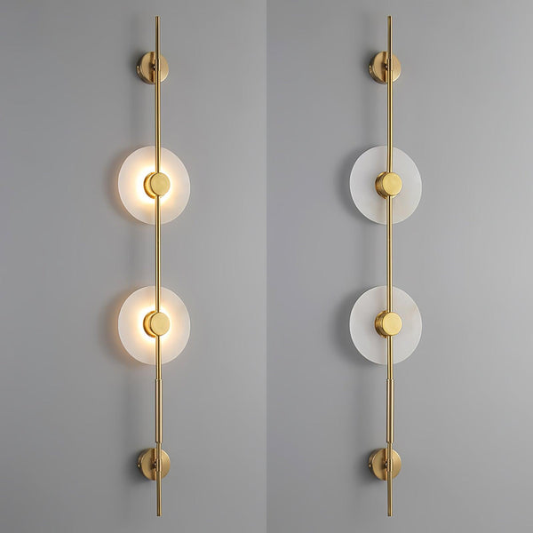 Alabaster Orb Vertical Wall Sconce