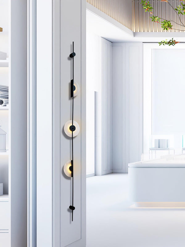 Alabaster Orb Vertical Wall Sconce