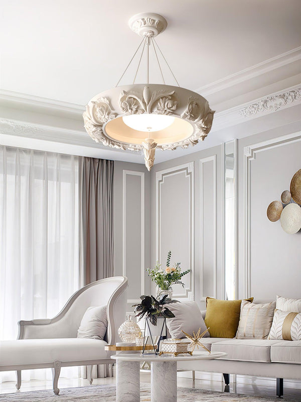 Artistic Carved Plaster Chandelier